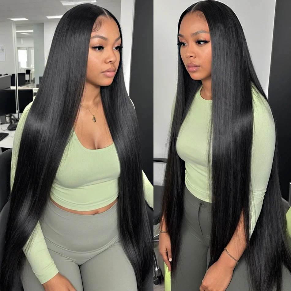 Smooth Straight Wigs 13x6 HD Lace Frontal Human Hair Wigs Remy Pre Plucked 13x4 Transparent Lace Front Wig For Black Women