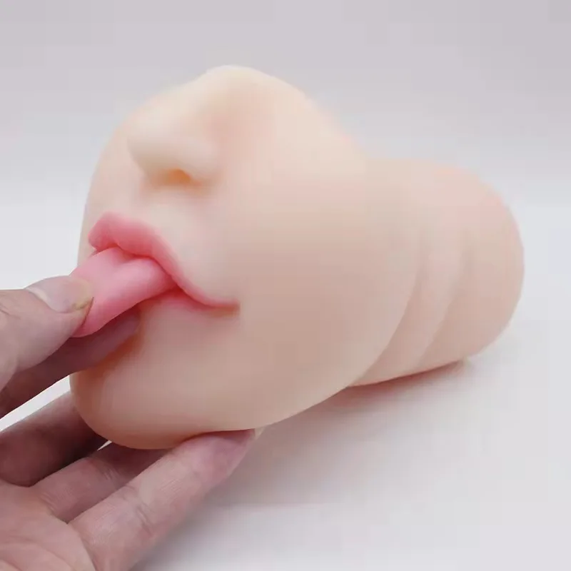 Blowjob Sex Toy Realistic Pussy Cup Real Mouth Masturbator Deep Throat Anal Oral Erotic Toy Vagina Real Silicon Masturbation Cup