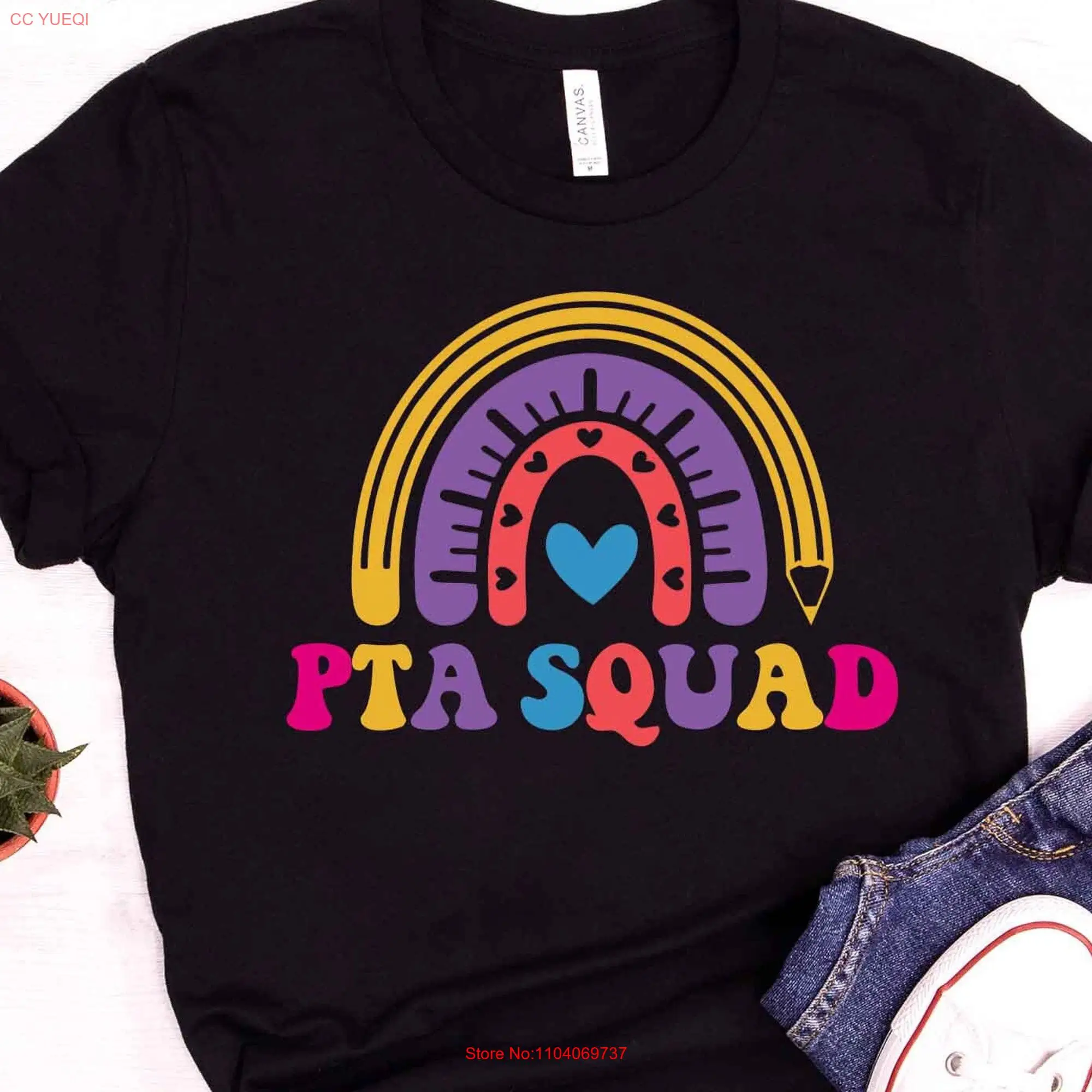 PTA Squad T Shirt Parent Teacher Association Organization School Volunteer Mom For Crew Back To long or short sleeves