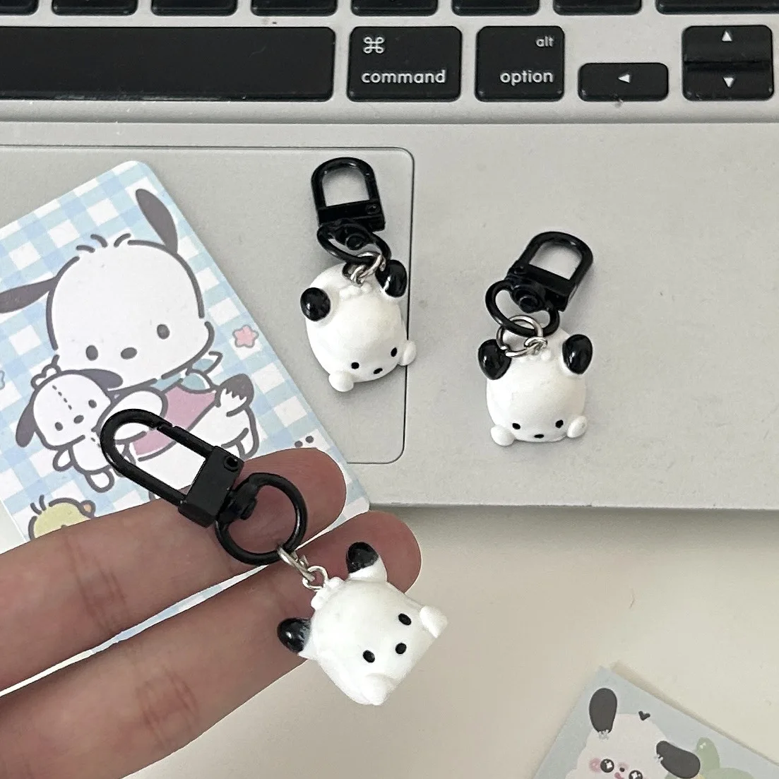 Cute Sanrio Keychain Sweet Kawaii Earphone Case Bag Pendant Pochacco Exquisite Keyring For Girl Gift Jewelry Accessories Gift