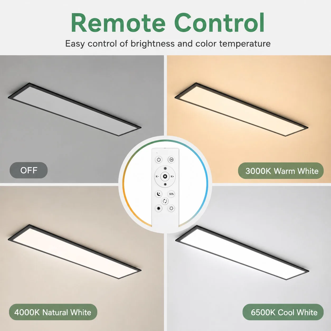 Obrázek 7: 3ks LED strop panel světel 30w 100x25cm 3000K-6500K stepless stmívání s daleký ovládání ultra-slim strop lamp