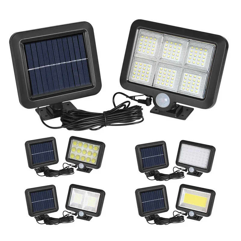 Split LED Solar Wall Lamp 3 Modes PIR Motion Sensor Waterproof Outdoor Light Garden Courtyard Security Street Lighting