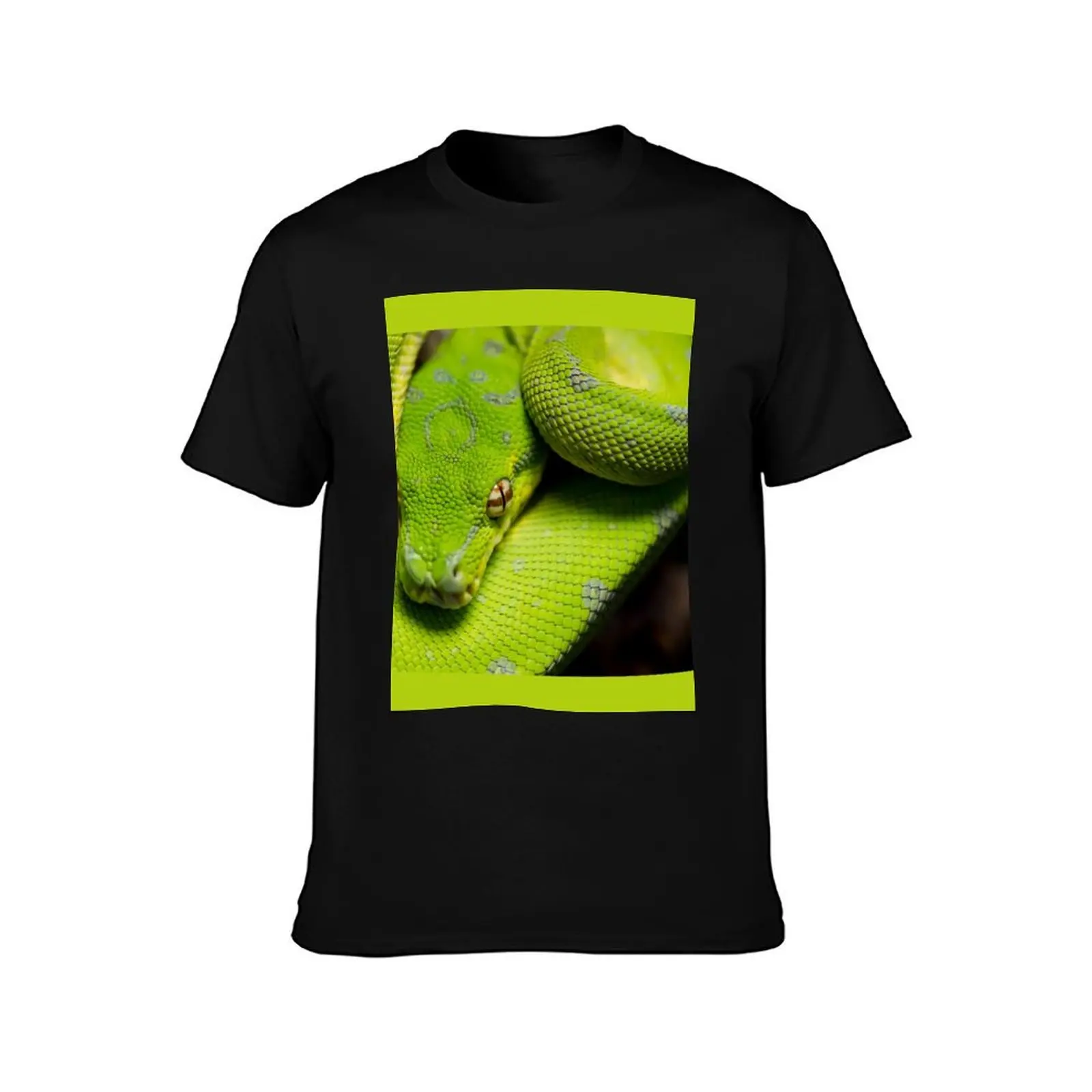 Galaxy, the green tree python. T-Shirt kawaii clothes blanks shirts graphic mens designer t shirt