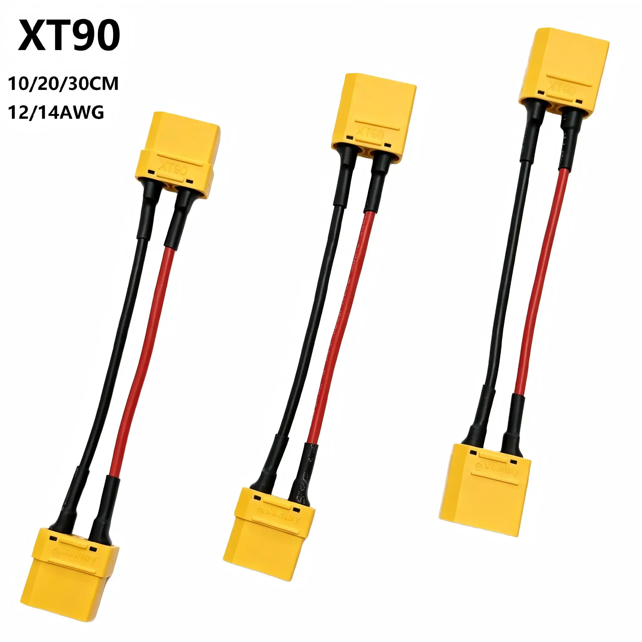 XT90 Plug Male Female Connector 10/20/30CM 12/14AWG Tinned Copper High Temp Silicone Wire for RC Lipo FPV Drone Charger