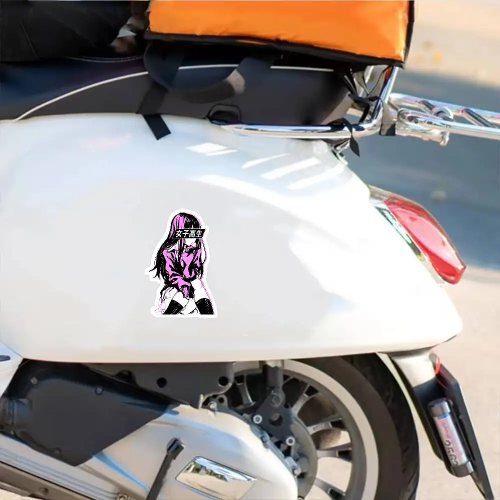 SCHOOLGIRL Pink Waterproof Stickers For Decorating Car Windows Motorcycles And Computers.