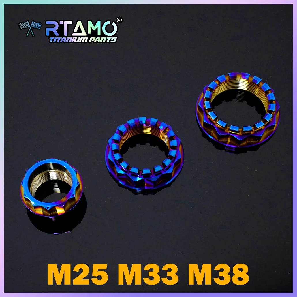 RTAMO Gr5 Titanium Axle Nuts M25 M33 M38 Front and Rear Wheel shaft Nut for Ducati Hypermotard 821