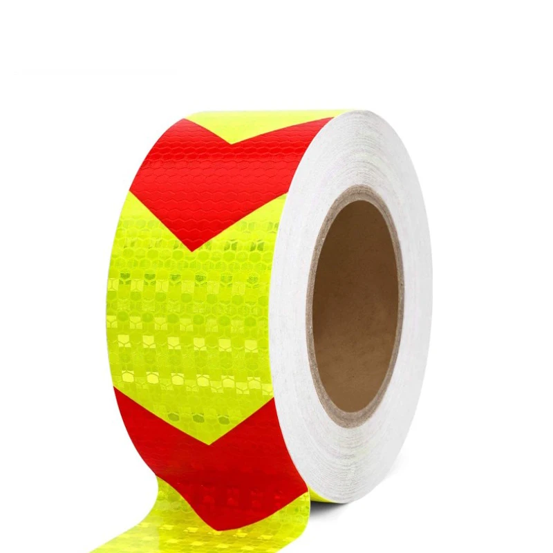 Car Safety Mark Warning Tape PVC Reflective Strip Arrow Lattice Stickers For Bicycle Car Exterior Decoration Accessories