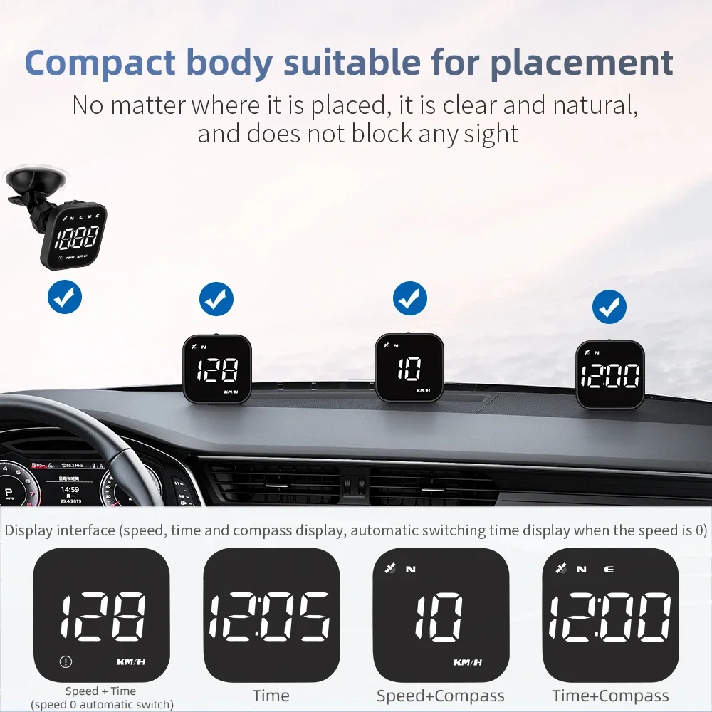 G4S GPS Smart Gauge Head Up Display For HUD Auto Computer Speedometer Display KMH MPH Time Compass Car Electronics For All Car