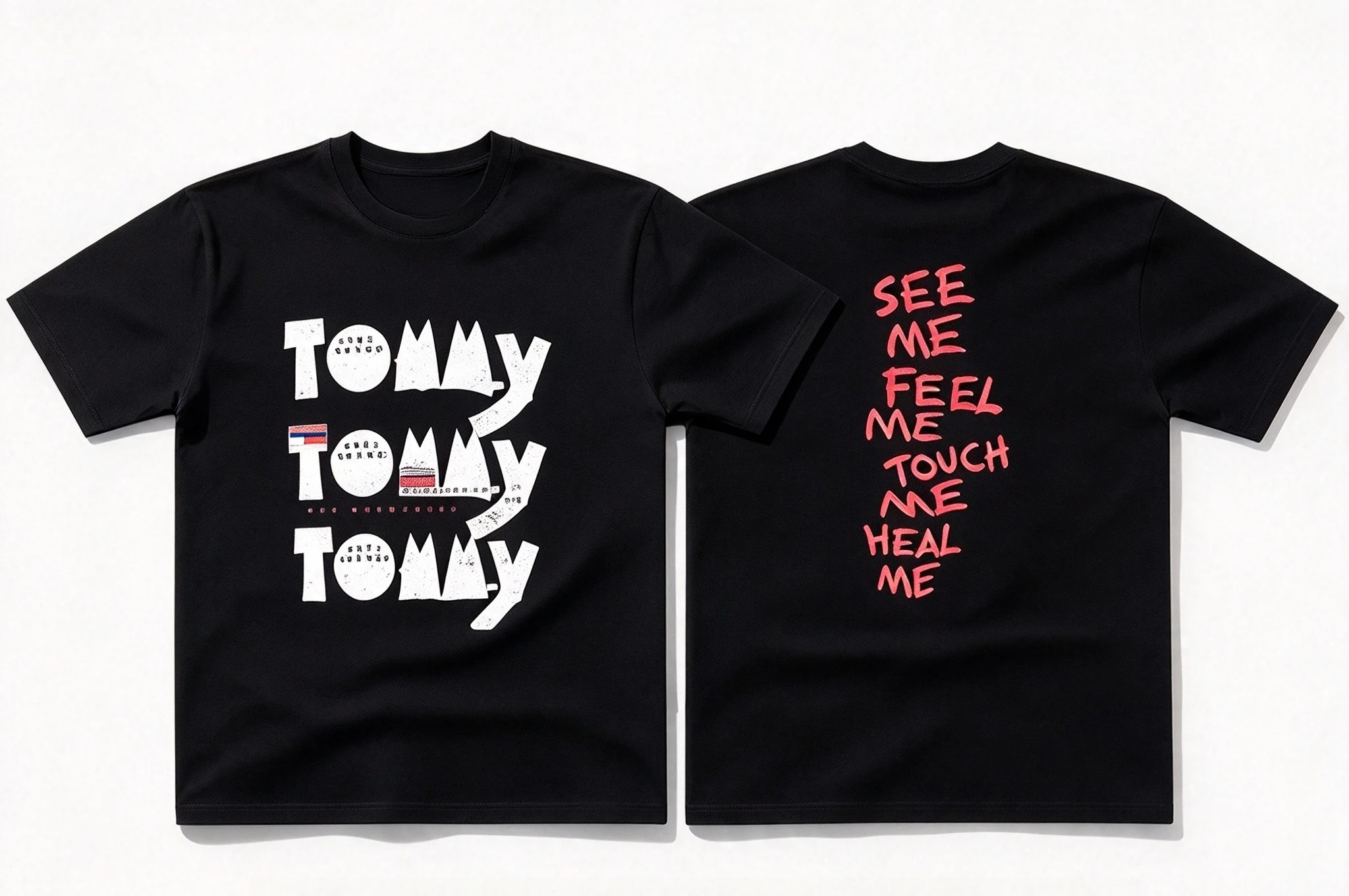 2026 Stacked Letter Art Graphic Short Sleeve T Shirt, Bold Multi-Line Text Print Concert Street Style Casual Tops for Men  Women