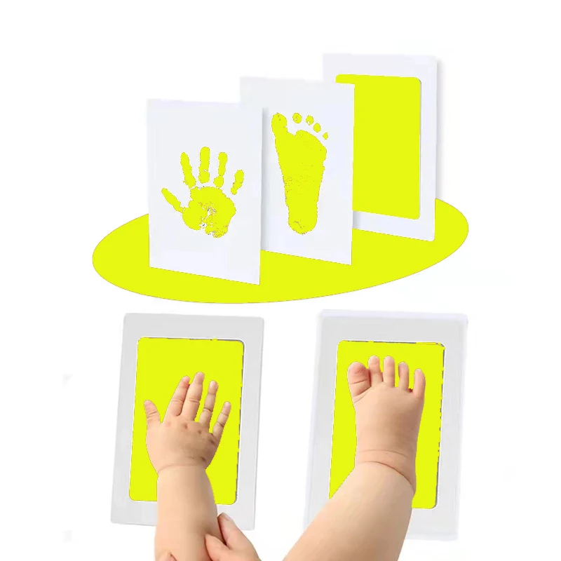 Pasgeboren Baby DIY Hand- en Voetafdruk Kit Inktkussens Fotolijst Handafdruk Peuters Souvenir Accessoires Veilig Schoon Kraamcadeau