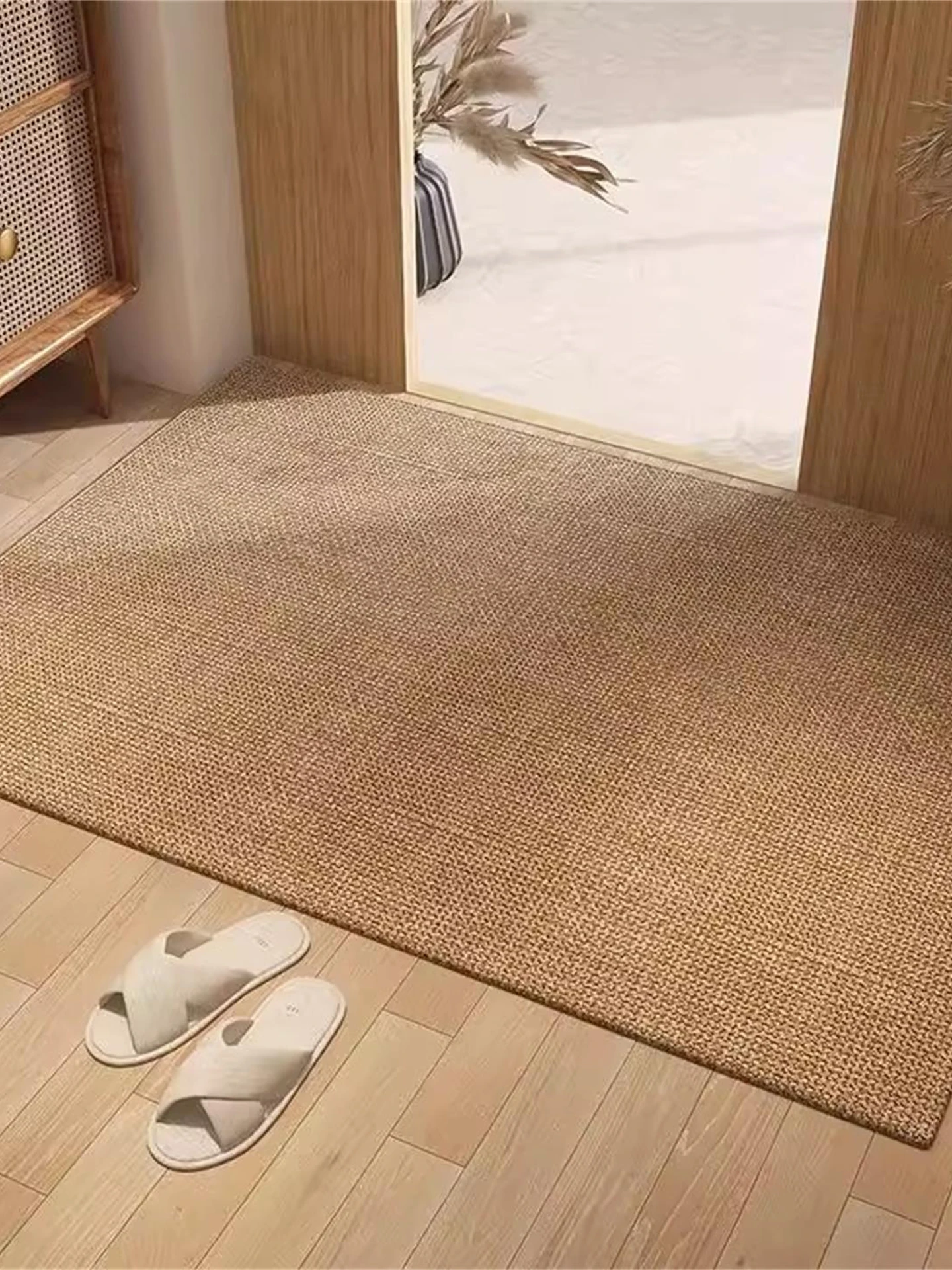 

Противоскользящий входной коврик, японский Sle, деревянная текстура, дверной коврик, чистка пыли, чистый цвет, ковер, индивидуальный размер, домашний декор