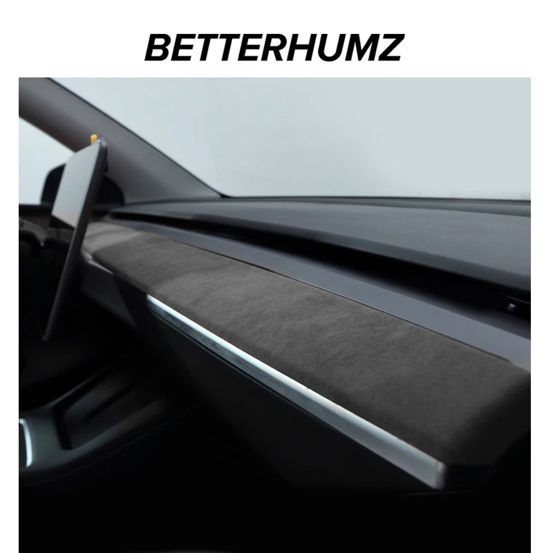 For Tesla Model Y Model 3 2019-2022 Made of Alcantara Dashboard Door Panel Trim Strips Instrument Stickers Car Inteior Accessory