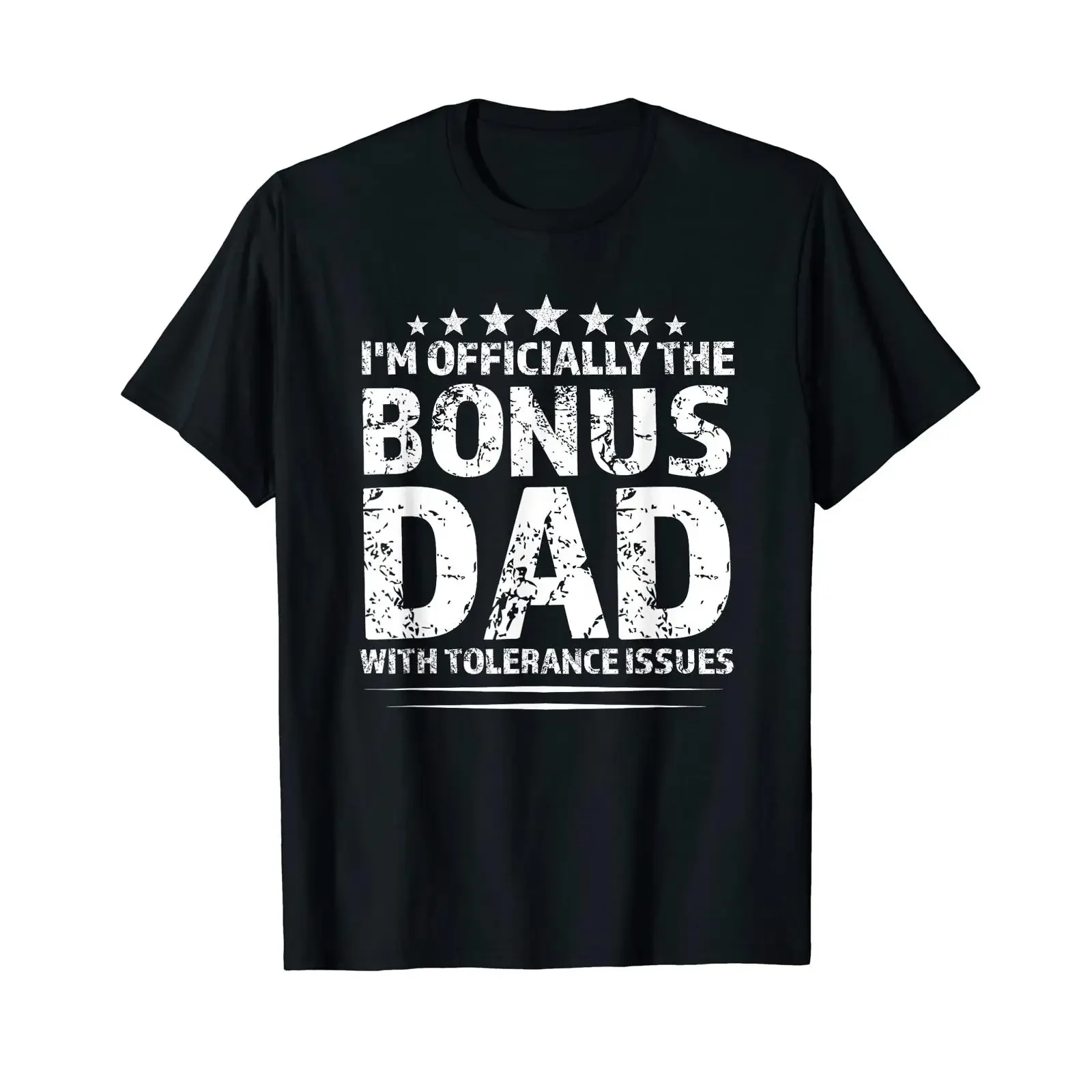 Men's I'm Officially the Stepfather with Bonus Dad Tolerance T Shirt vintage Washed homme streetwear Top For Everyday Wear