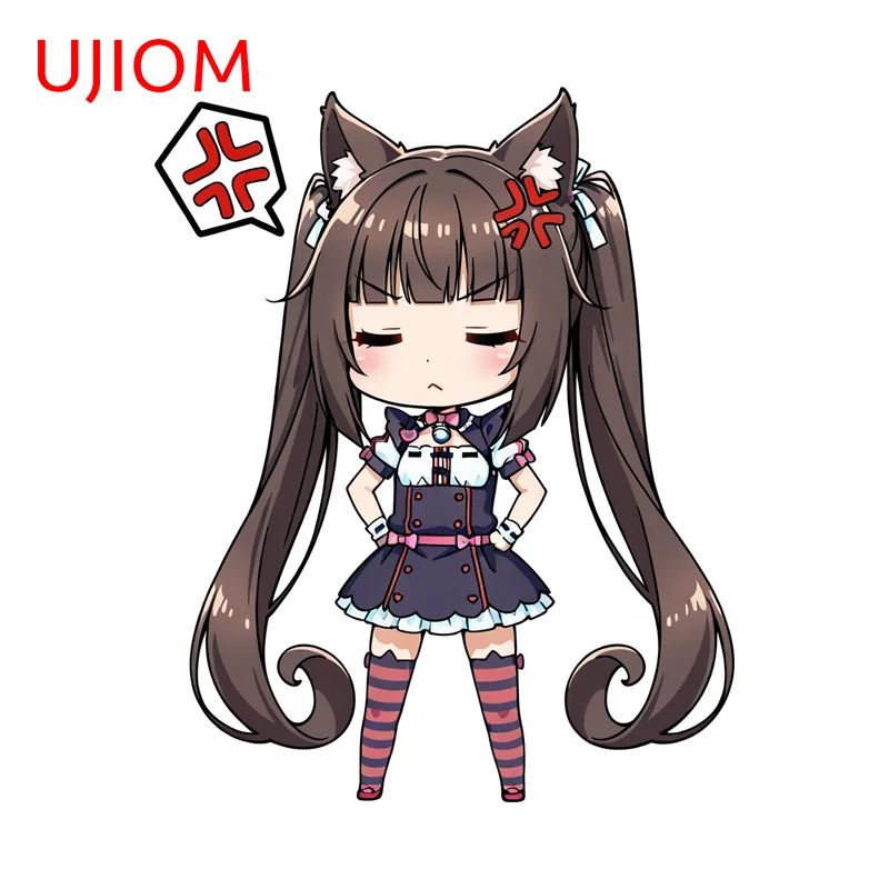 UJIOM Kawaii Cartoon Chocola Game Wall Sticker Mirror Scratch-Proof Vinyl Decal Creative Home Decor Accessories For Bathroom