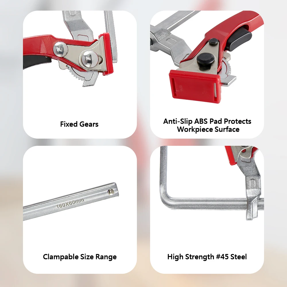 2PC in acciaio legato Upgrade Quick Ratchet Track Saw morsetto per binario di guida morsetto MFT per tavolo MFT e sistema di binari di guida