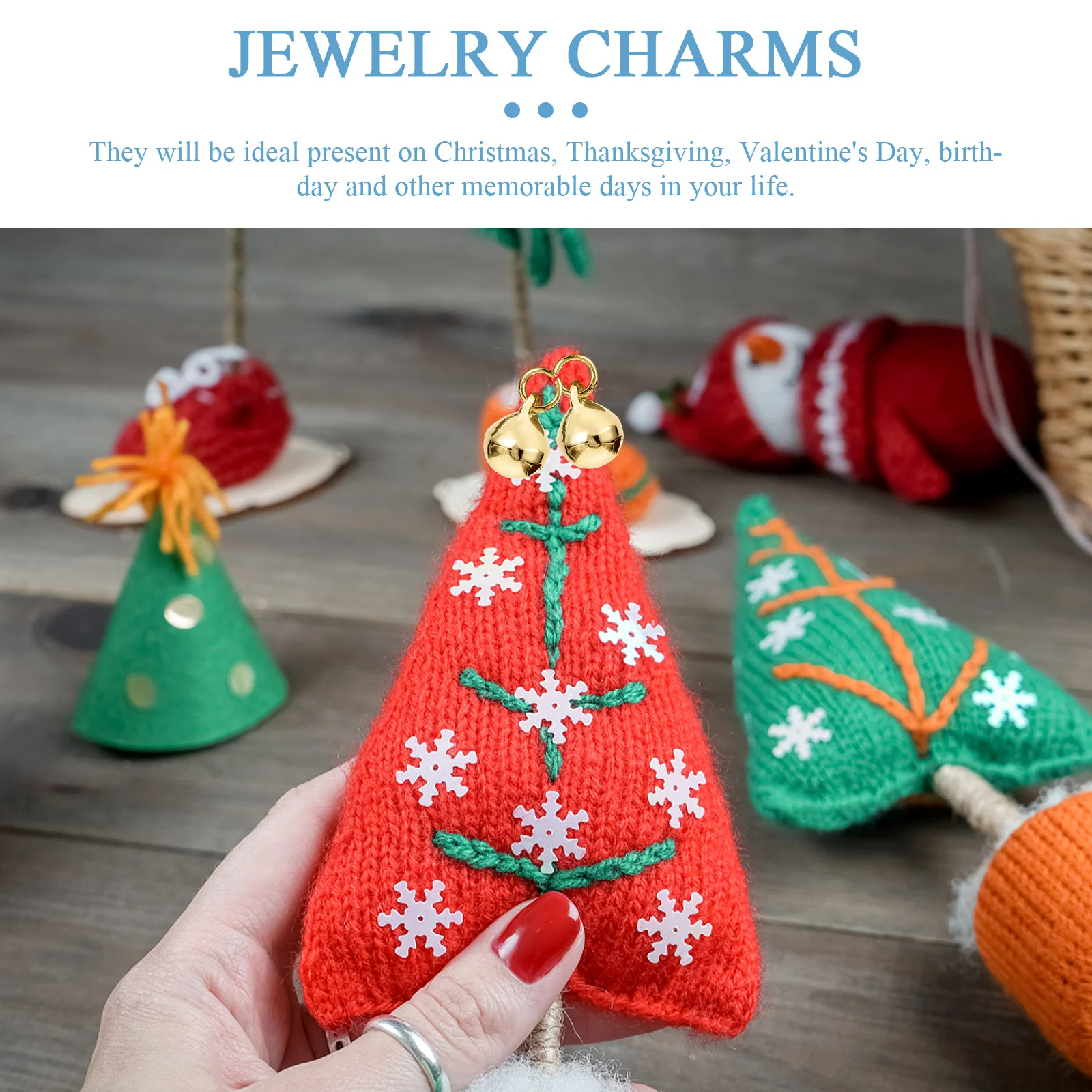 

50Pcs Bell Pendants Lightweight DIY Jewelry Charms for Necklace Bracelet Earring Making Supplies Jewelry Pendants