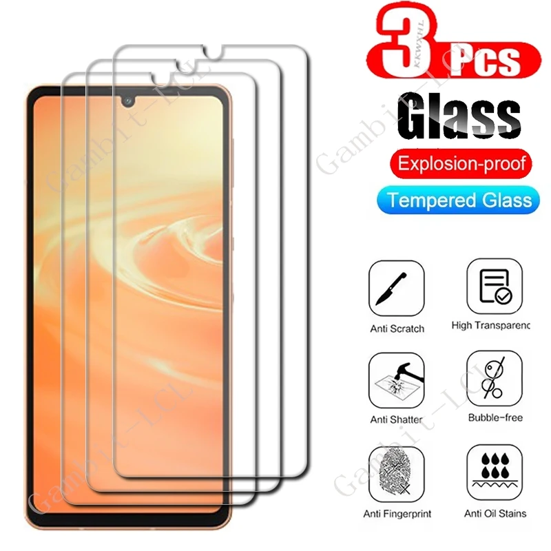 3 piezas de vidrio templado para Sharp Aquos wish5s R10 wish5 R9 sense9 wish4 wish3 sense6 sense7 sense 5G 4, película protectora de pantalla