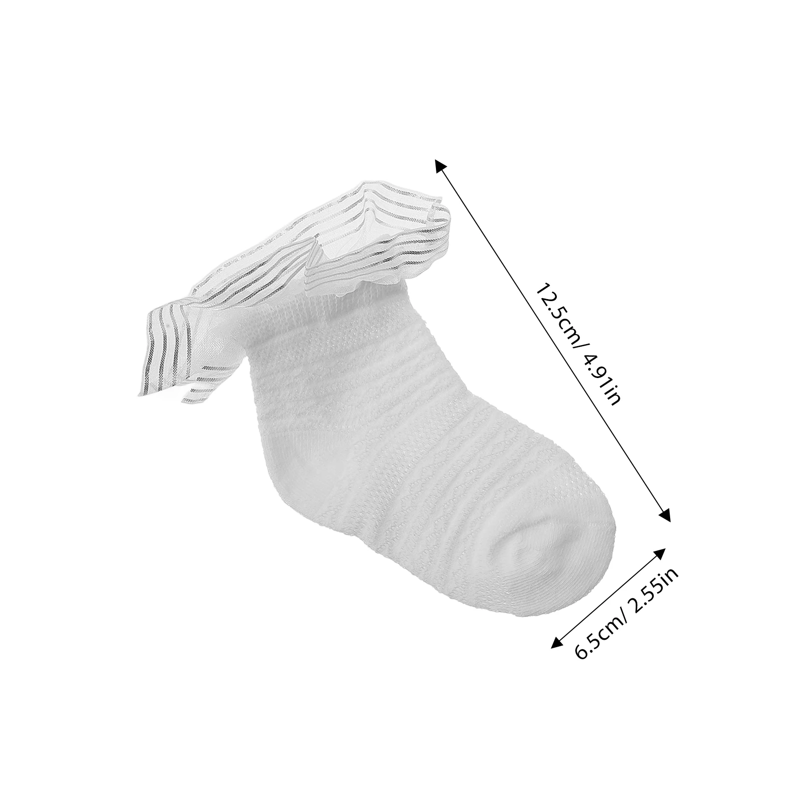 

Белые кружевные носки до колена для маленьких девочек, летние полиэстеровые детские чулки размера L с серебряными краями, сетчатые чулки с декоративным эффектом, милый стиль