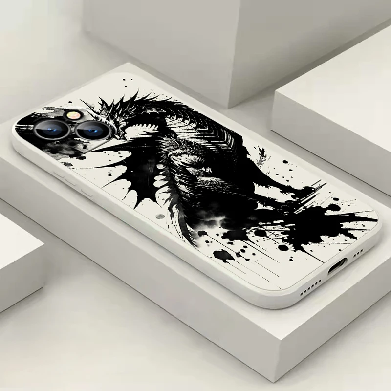 มังกรศักดิ์สิทธิ์จีนสําหรับiPhone 15 14 13 12 11 Pro Max 6 6S 7 8 Plus 13 12 Mini X XR XS Maxเคสโทรศัพท์ซิลิโคนเหลว