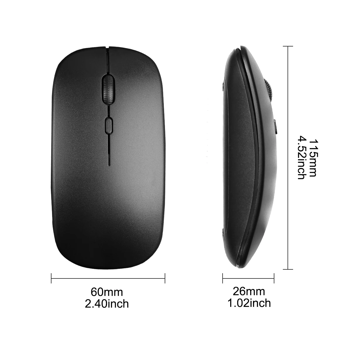 Wireless Mouse Bluetooth-compatible Mouse Portable Mobile Optical Office Mouse Adjustable DPI Levels for PC Laptop MacBook Mause