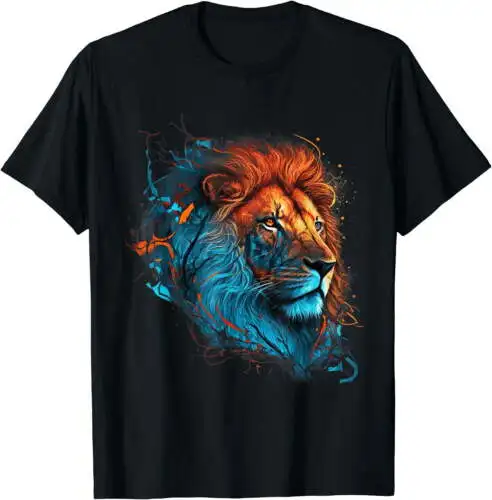 Roaring Colors - Lion Graphic Design with a Vibrant Twist T-Shirt