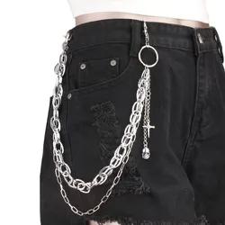 Hip Hop Skull Pants catena in vita uomo donna Cool Jeans catena portachiavi portafoglio catena Gothic Biker accessori moda