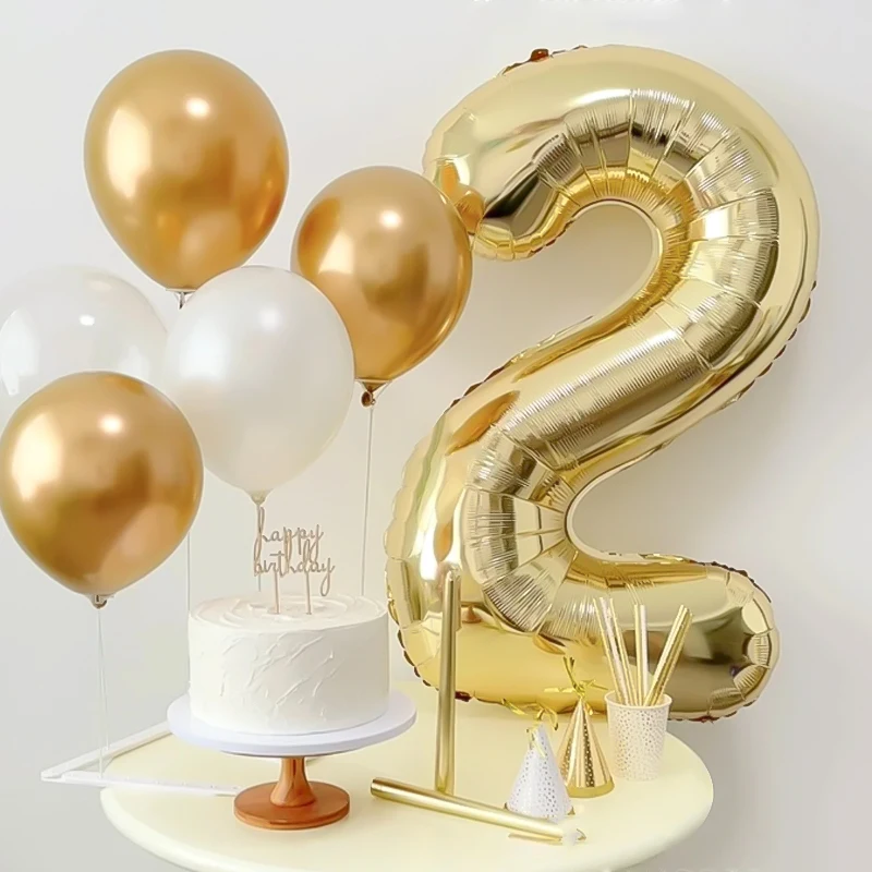 40inch Big Size Gold Number Balloon Wedding Decoration Digit Figure Foil Balloons Birthday Party Supplies Kids Toys Baby Shower