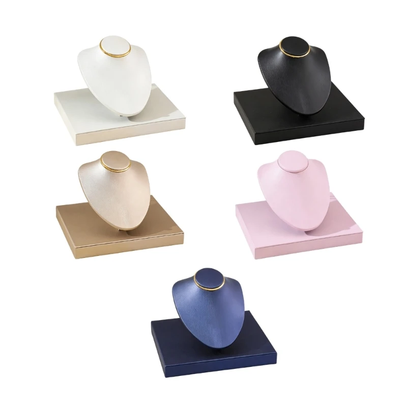 Leather Necklace Display Bust Stand for Showcase and Photo Setup