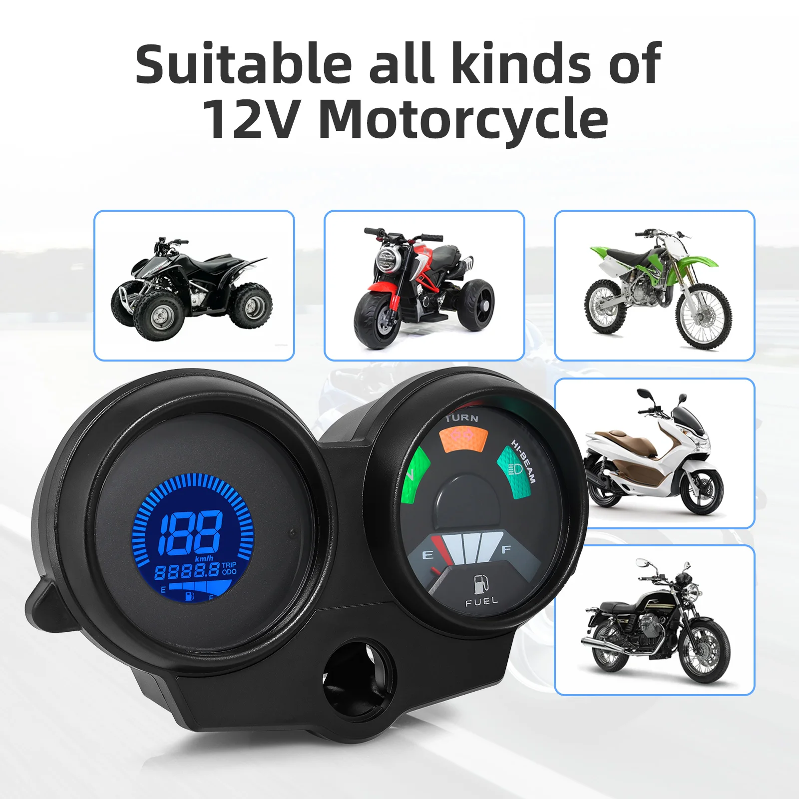 Für cg125 Jahr 199 bis Lüfter Titan Dashboad Digital Panel Motor Tachometer Drehzahl messer km/h Kraftstoffs tand messer