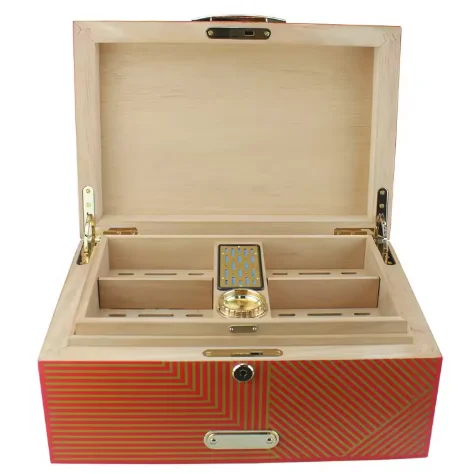 cigars Shiny Spanish Cedar Wood Thickness 25mm Cigar Humidor Box with 4 Feet on the Bottom