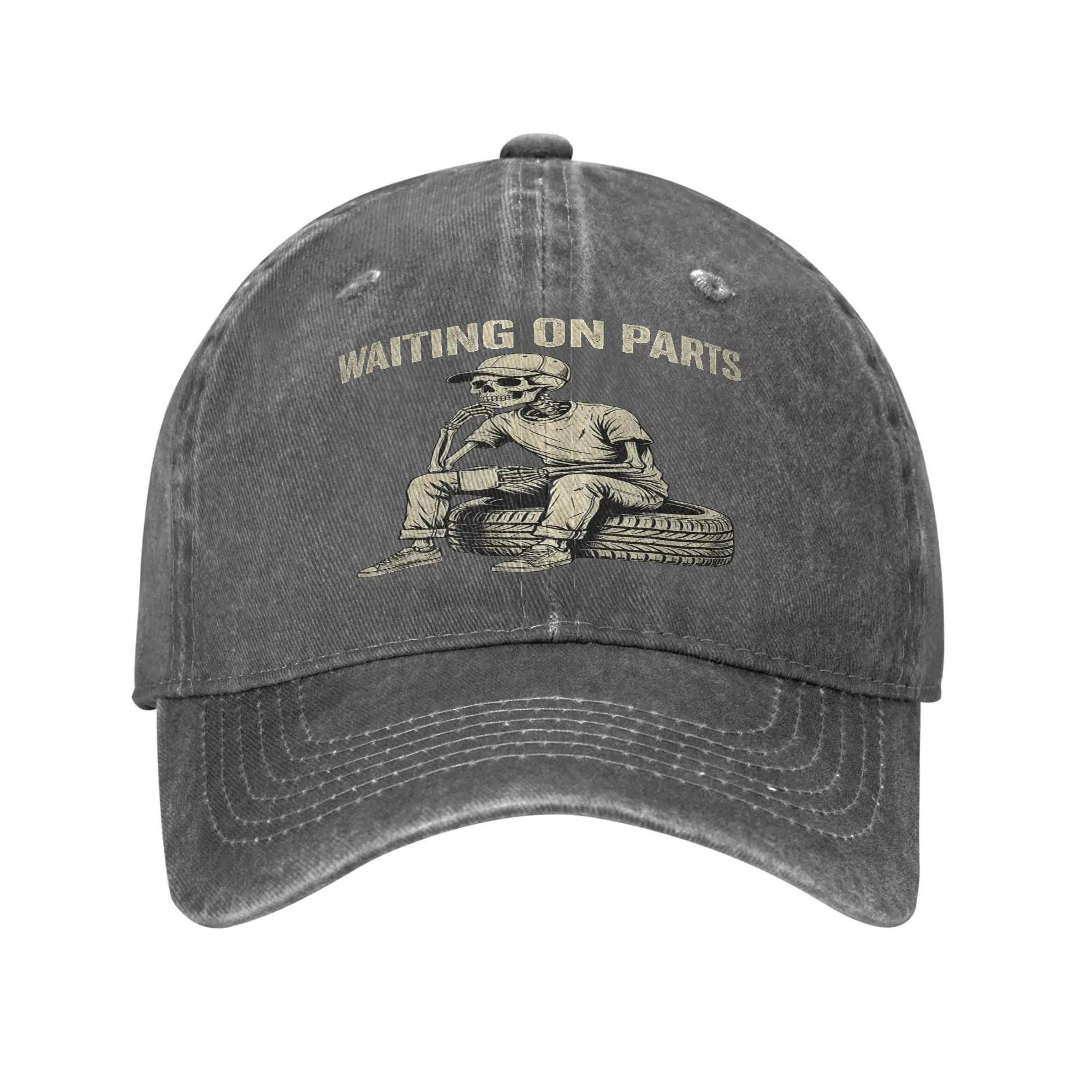 Waiting On Parts Skeleton Funny Auto Garage Mechanic Cap Unique Baseball Cap Hats Visor Protection Snapback Cotton tops gorras