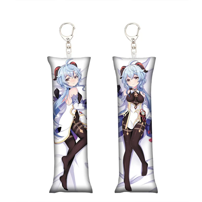 pillow keychain Impact Keychain Zhongli Kaedehara Kazuha Mini Dakimakura Pendant Key Chain Double-Side Print Pillow Bag Hanging