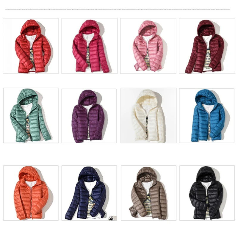 New Women Thin Down Jacket White Duck Down Ultralight Jackets Autumn and Winter Warm Coats Female Portable Outwear 2023