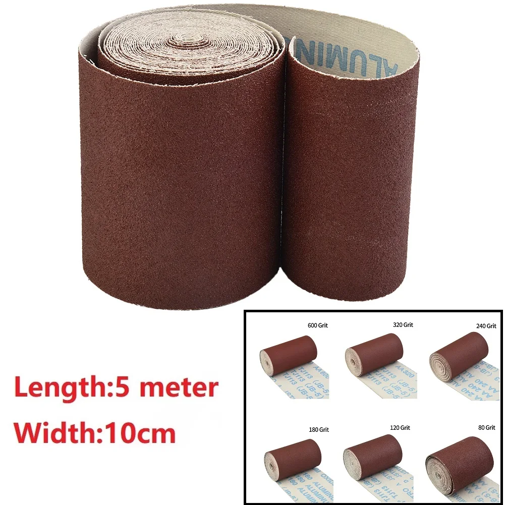 1PC 5m Sandpaper Roll Continuous Abrasive Ready To Cut Emery Cloth For Drum Sander Woodworking Automotive Metal Sanding Tool