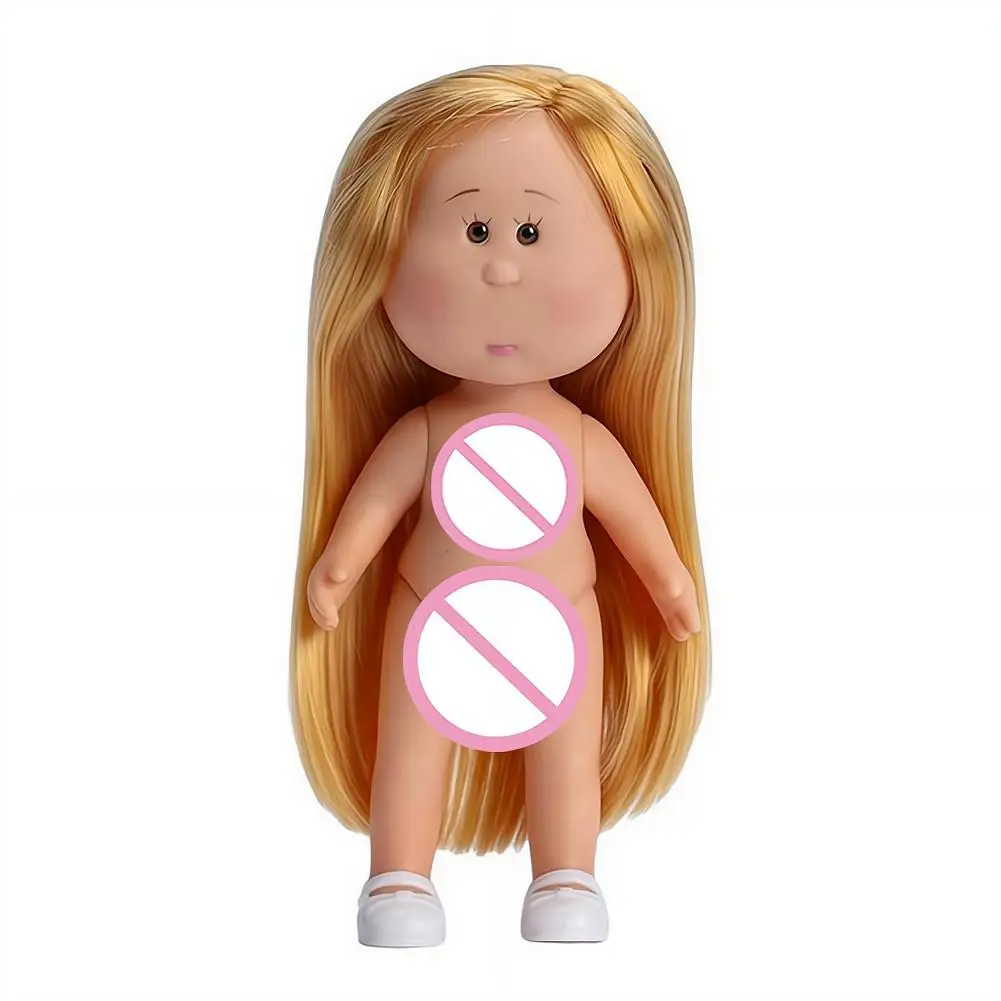 14cm Mini-Kartoffelpuppe mit 5 beweglichen Gelenken, DIY Vinyl-Süße Puppen, Spielzeug mit lockigem Haar, 14cm Vinylpuppe mit Bohnenaugen, dunkelhäutige Anziehpuppe – Detail 12