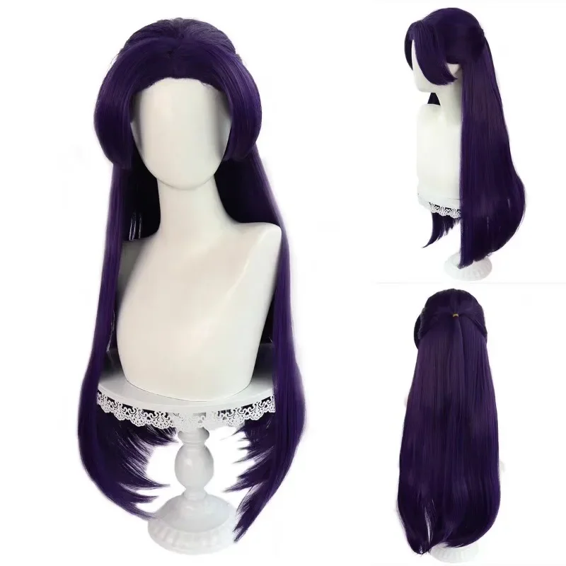 Anime Wigs Cosplay Accessories Jinshi Long The Apothecary Diaries Kusuriya No Hitorigoto Dark Purple Wig and Wig Cap