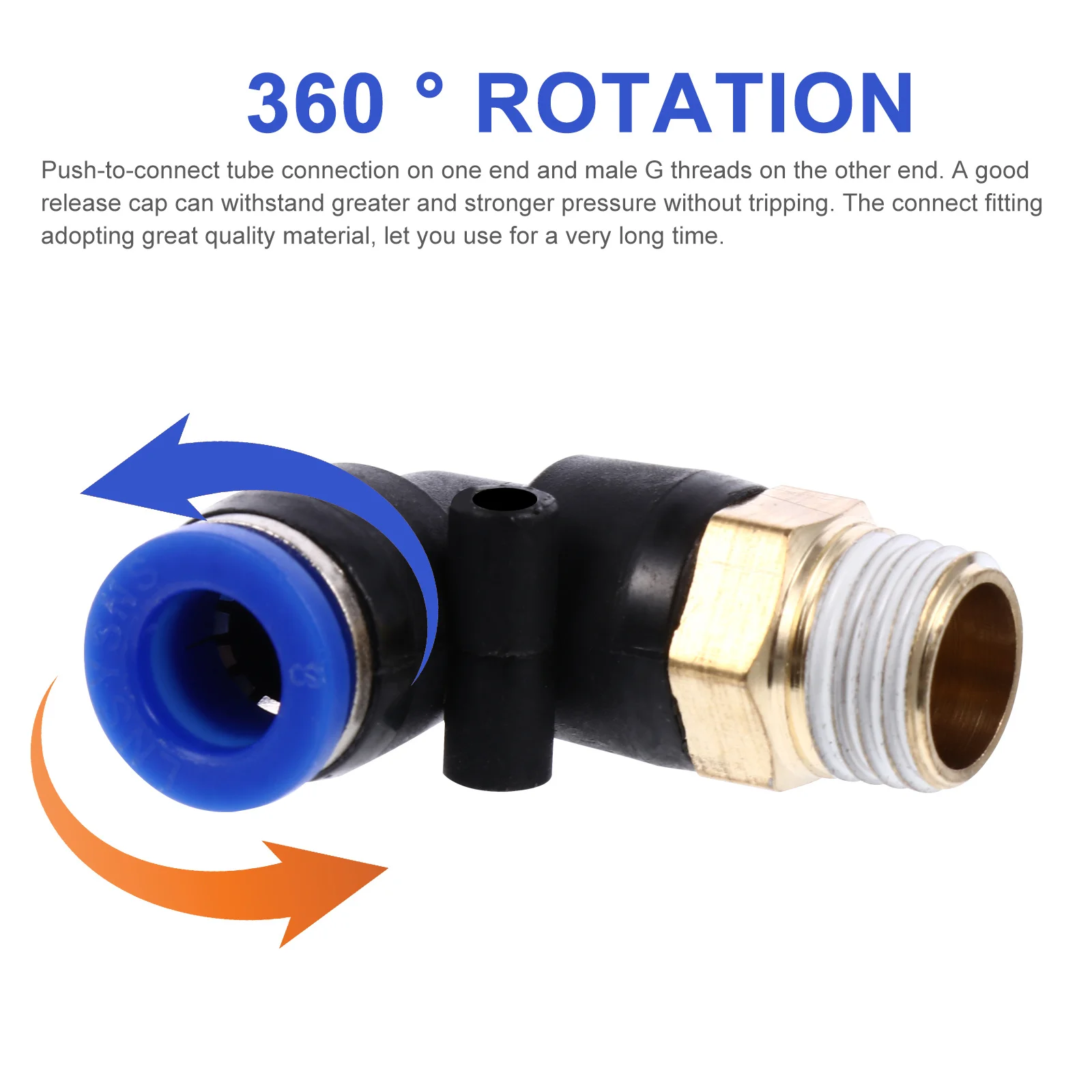 

5pcs Pneumatic Fittings Air Tube Connector 90 Degree Male Elbow Push To Connect Fitting For Home Use Industrial