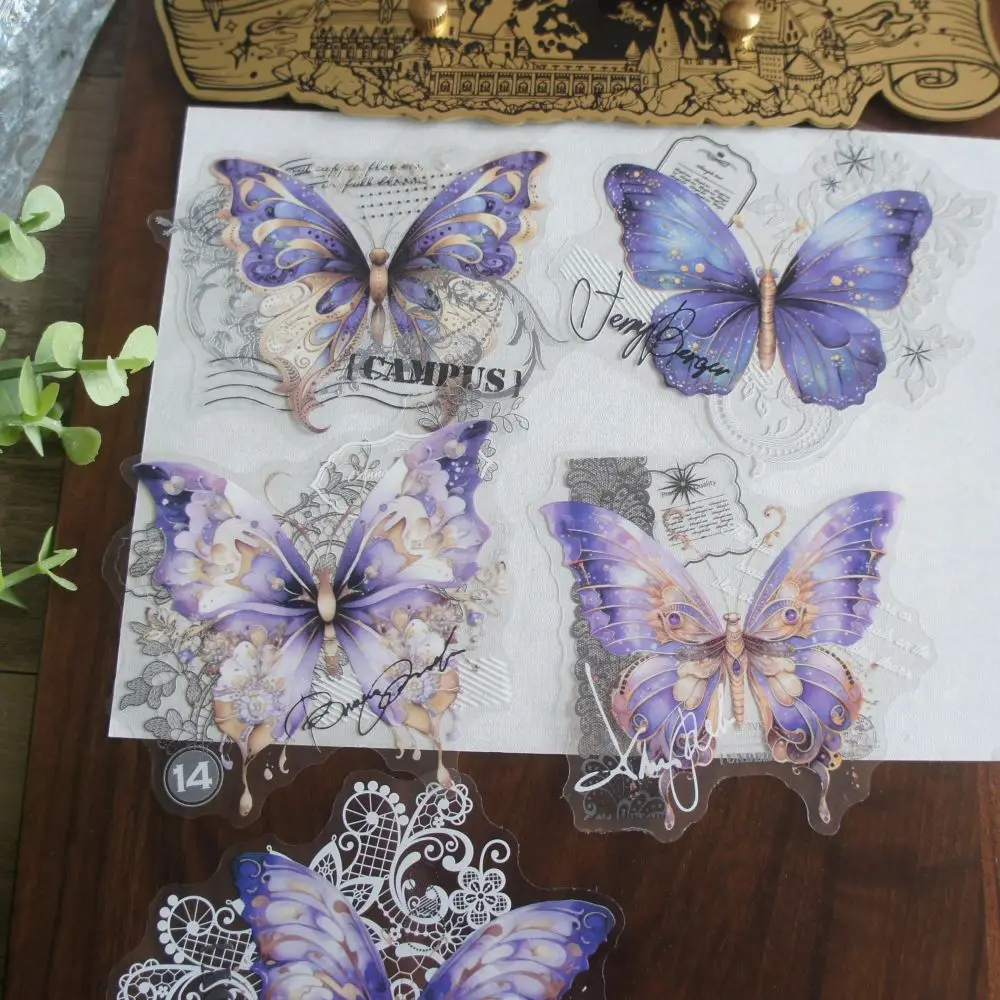 

10 Pcs Butterfly Dancing with Music Style PVC Sticker Scrapbooking DIY Gift Decoration Tag