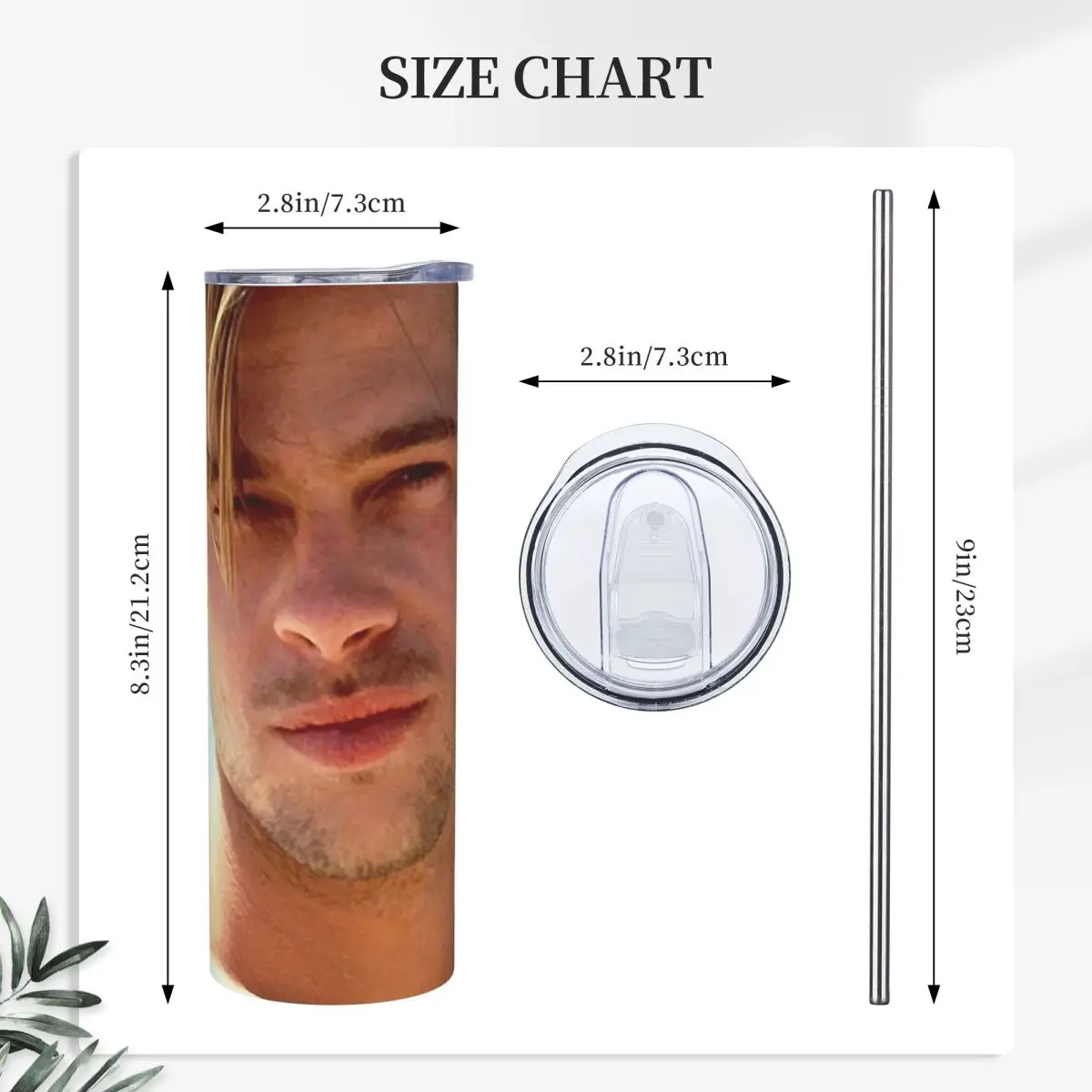Secret Brad Pitt Gifts Movie Fan Stainless Steel Tumbler Vacuum Insulated Mugs Thermal Cold Cup Straw With Lid 20oz