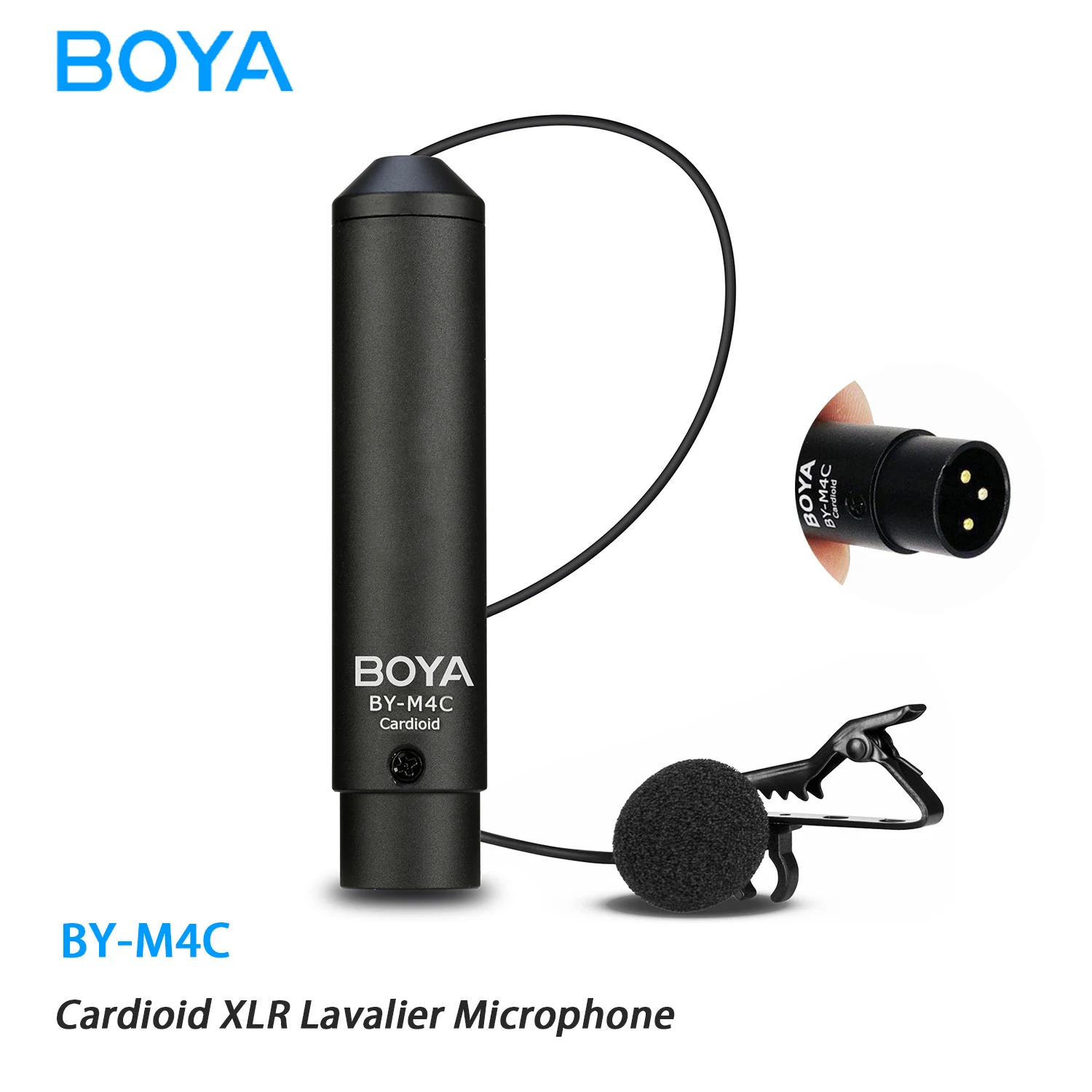 

BOYA BY-M4C/ M4OD Professional Clip-On Cardioid XLR Lavalier Microphone for Sony Canon Panasonic Camcorders Zoom Audio Recorders