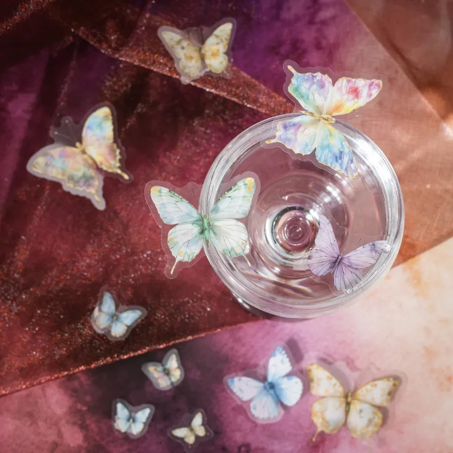 ไม้คนสีเขียวรูปผีเสื้อ 50 ชิ้น สำหรับสมุดภาพ สมุดบันทึก สมุดแพลนเนอร์ สมุดไดอารี่ ซองจดหมาย การ์ด ทำคอลลาจ ห่อของขวัญ ตกแต่งโทรศัพท์