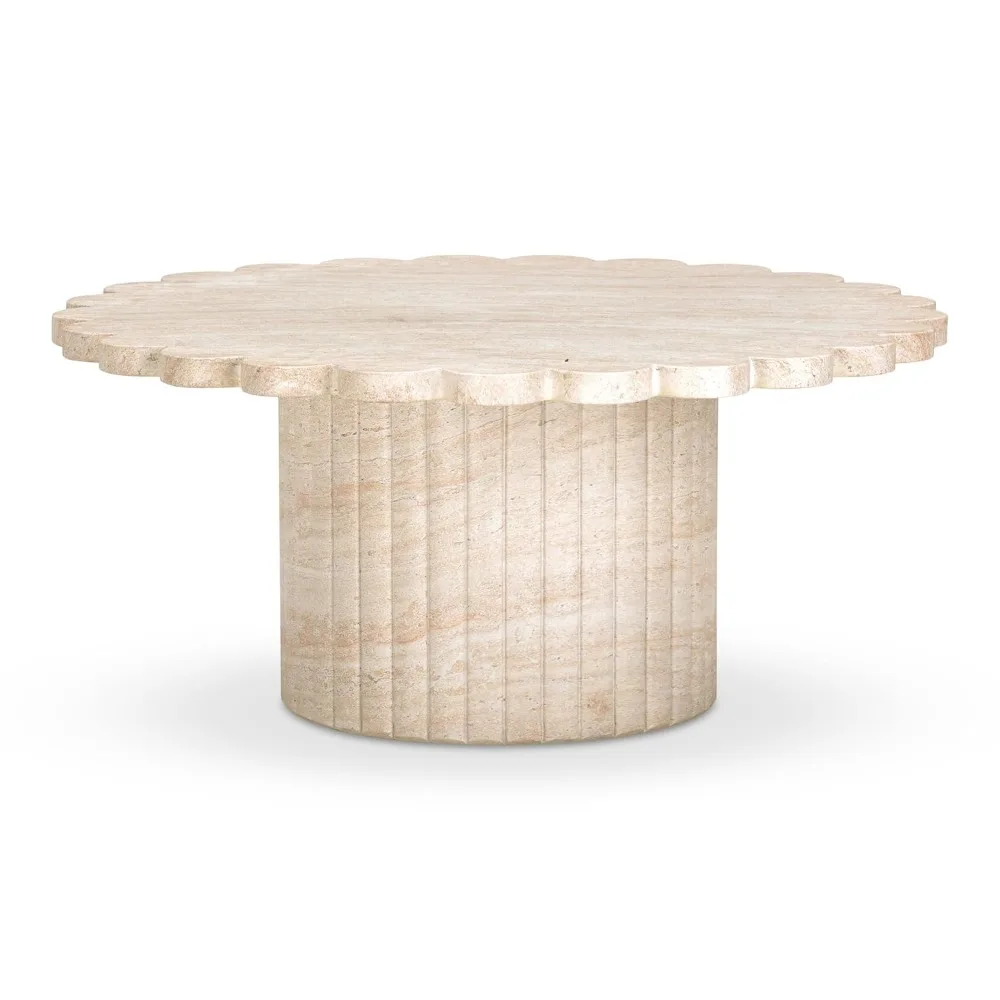 

Blossom Washed Travertine Finish Indoor/Outdoor Coffee Table, Customized