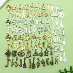20/100pcs Music Charms Alloy Musical Notes, Musical Instruments Design Pendants for DIY Bracelet Necklace Jewelry Making Accesso