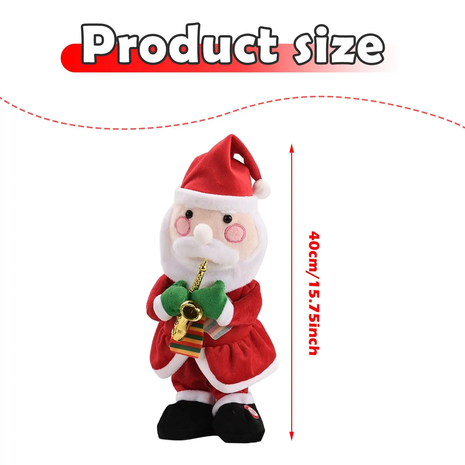 Elektryczna pluszowa zabawka dekoracja świąteczna na stół animowana pluszowa lalka prezent dla dzieci do domu sypialni salonu na półkę świąteczną