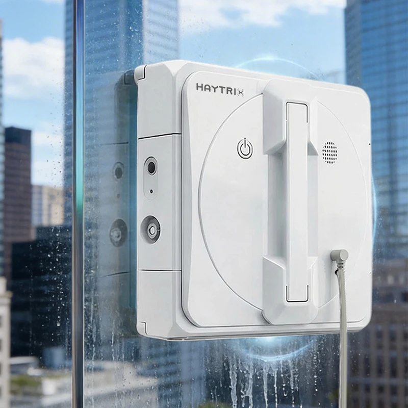 Haytrix Robot Window Cleaner,Dual Water Spray,With APP Control,High Vacuum Suction,Laser Sensor, Home Wall Glass Cleaning Robot