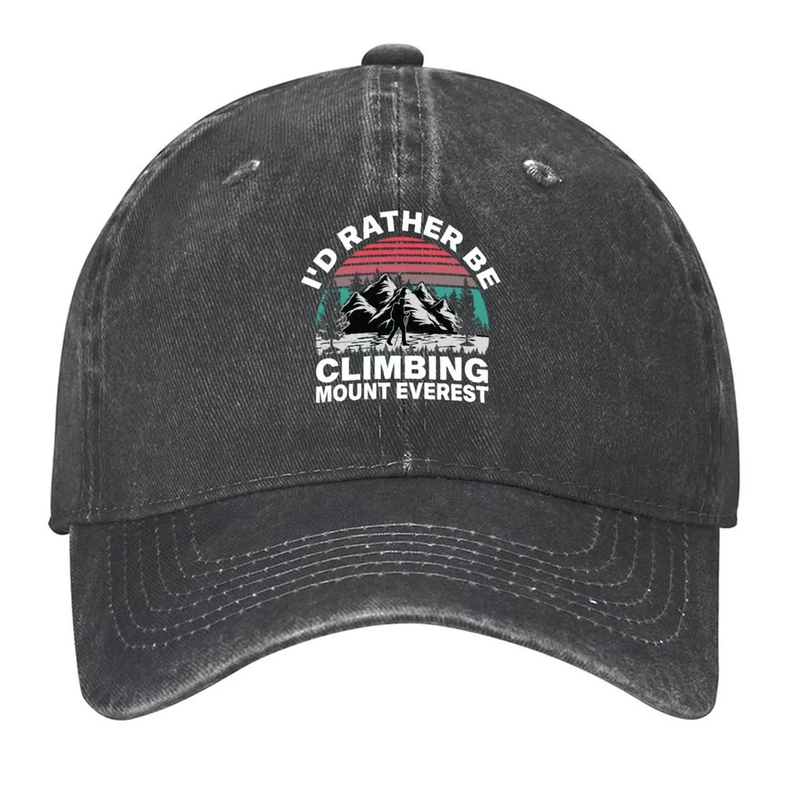 

I'd rather be climbing mount Everest Baseball Cap Funny hats Hip Hop tea Hat black Women's Beach Men's