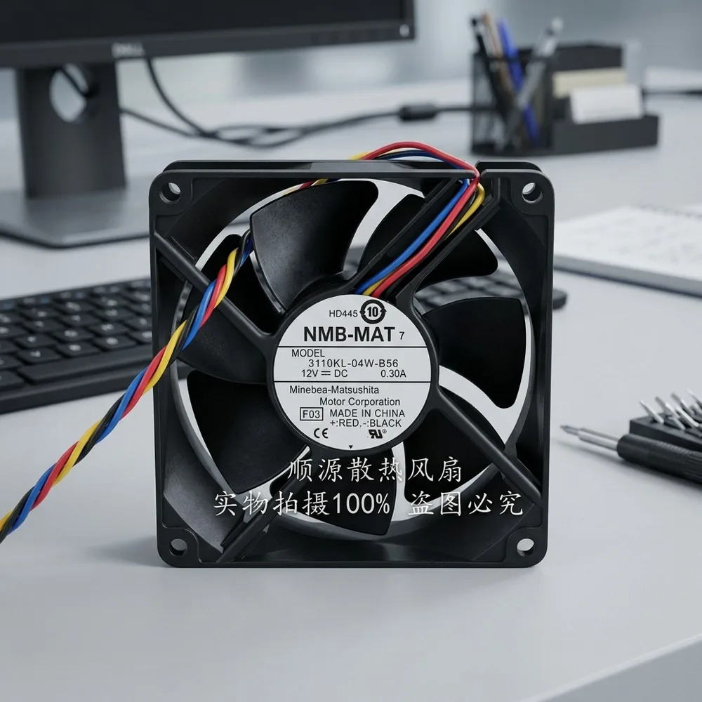For NMB 3110KL-04W-B56 DC12V 0.30A 80*80*25MM 4-Wire PWM Cooling Fan