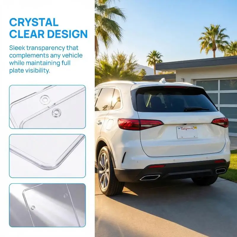 Transparent License Plate Cover Clear Protective Number Plate Holder Shield Universal Car Supplies Auto Accessories
