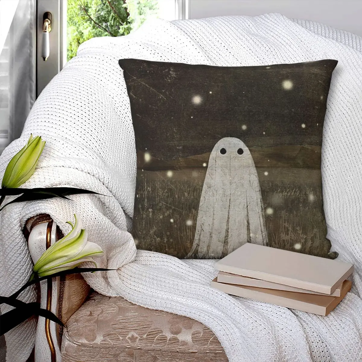 Fireflies Square Pillowcase Pillow Cover Polyester Cushion Decor Comfort Throw Pillow for Home Car