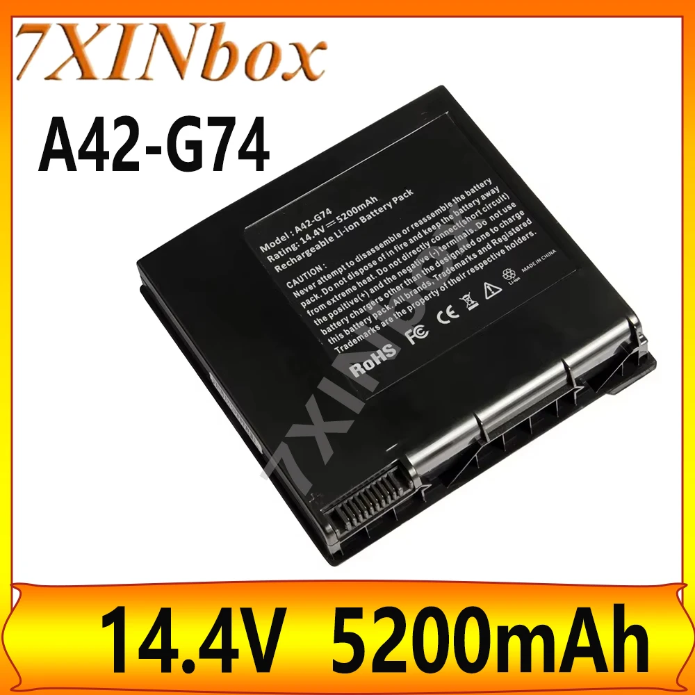7XINbox A42-G74 5200mAh 14.4V Laptop Battery For Asus G74 G74J G74JH G74S G74SW G74SX Series ICR18650-26F LC42SD128